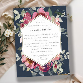 POSTAL FLORAL DE ROSA DE RUBOR ROJO NAVY EN LA DUCHA DE P