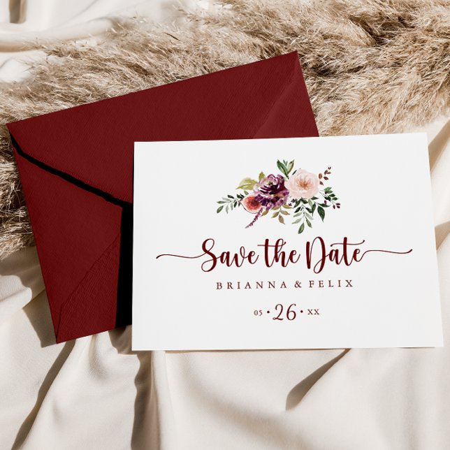 Postal Floral de verano rústico horizontal salva la fecha (Subido por el creador)