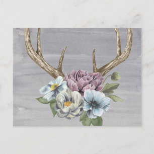 Postal Floral Deer Antlers