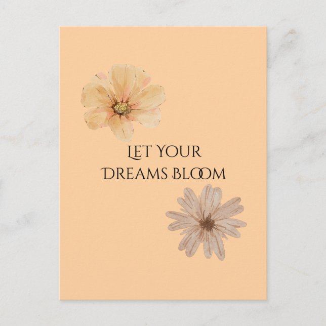 Postal Floral Deja que tus sueños florezcan (Anverso)