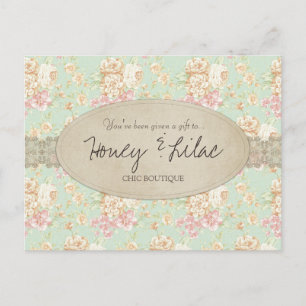 Postal floral del vale del cordón del vintage