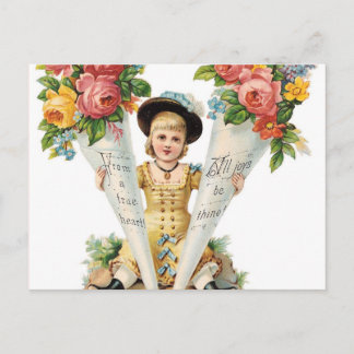 Postal floral del vintage