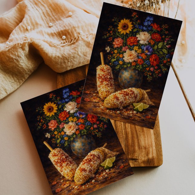 Postal Floral Elote Still Life Art Postcard (Subido por el creador)