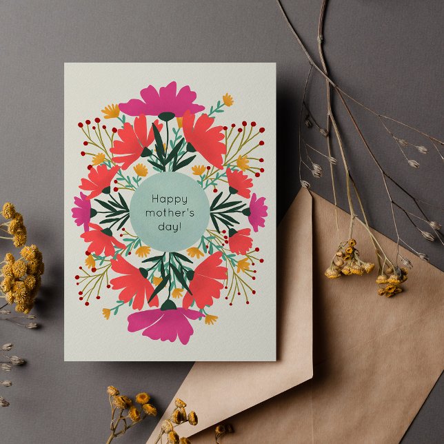 Postal Floral feliz día de la madre (Subido por el creador)