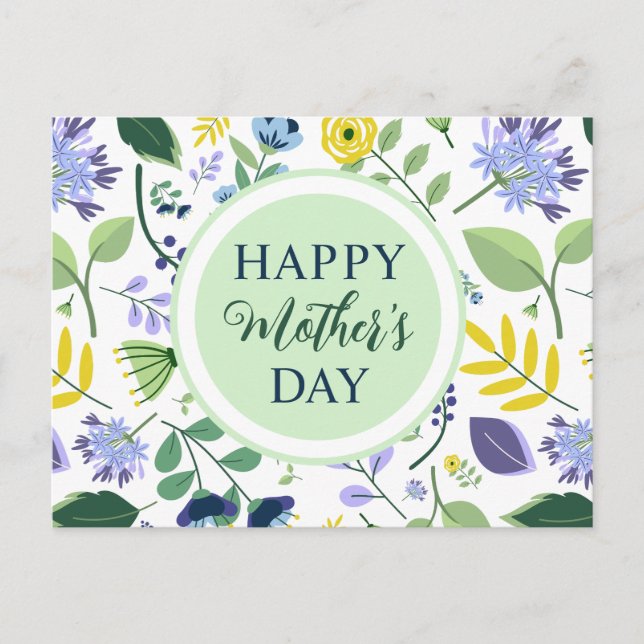 Postal Floral feliz día de la madre (Anverso)