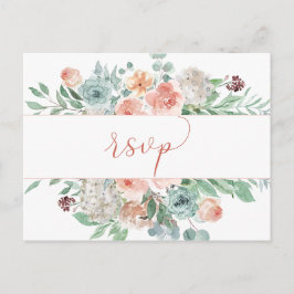 Postal Floral floral de acuarela de Apricot en flor RSVP