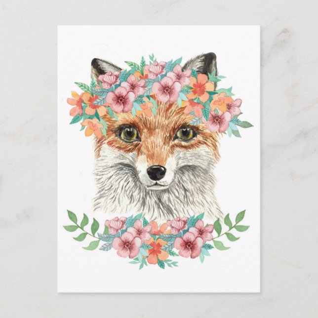 Postal Floral Fox (Anverso)