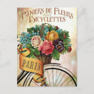 Postal floral francesa vintage