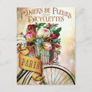 Postal floral francesa vintage