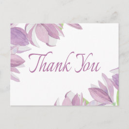 Postal Floral Gracias Acuarela Flor Púrpura