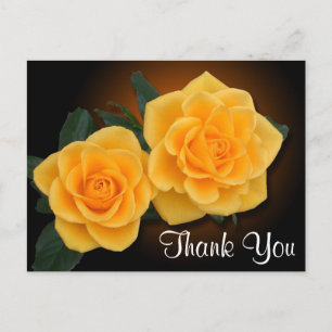 Postal Floral Gracias Flores De Rosas Amarillas