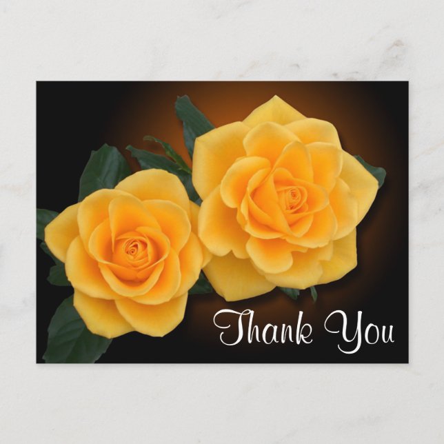 Postal Floral Gracias Flores De Rosas Amarillas (Anverso)