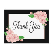 Floral Gracias Flores Rosa Fiesta de la Boda Negra