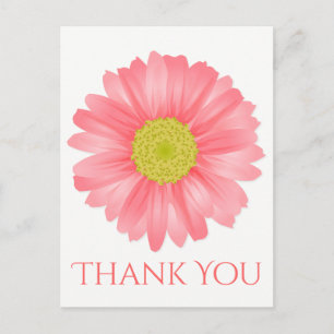 Postal Floral Gracias Gerbera Daisy Flor Rosa