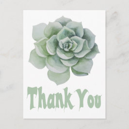 Postal Floral Gracias Mint Green Suculent Cactus