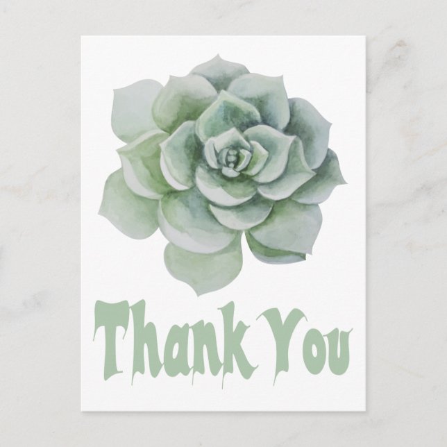Postal Floral Gracias Mint Green Suculent Cactus (Anverso)