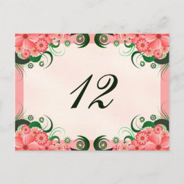 Postal Floral Hibiscus Pink Reception Table Number Cards