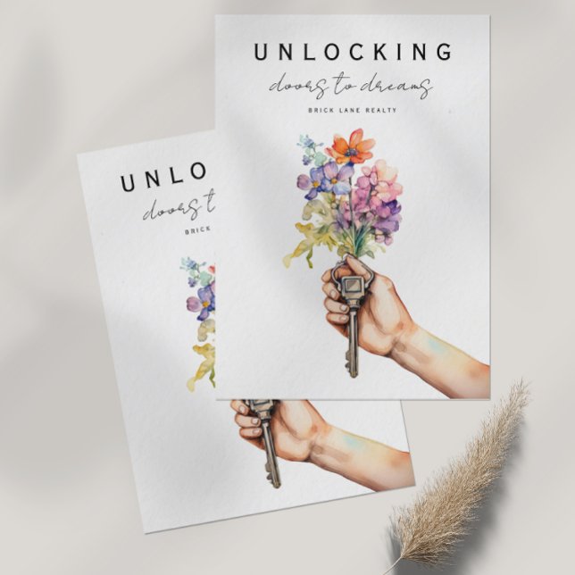 Postal Floral House Keys Real Estate Marketing (Subido por el creador)