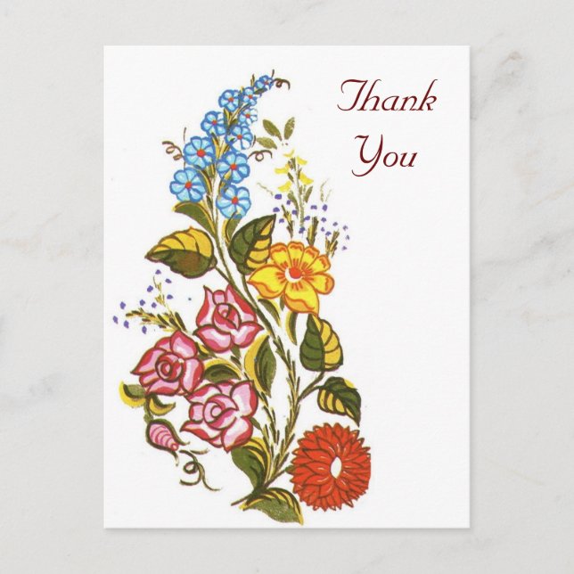 Postal Floral húngara (Anverso)