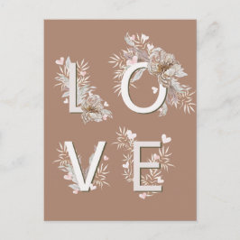 Postal Floral LOVE Valentines