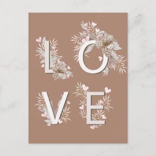 Postal Floral LOVE Valentines