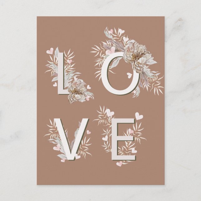 Postal Floral LOVE Valentines (Anverso)