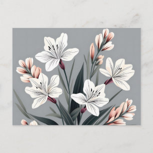 Postal Floral minimalista de Alstroemeria