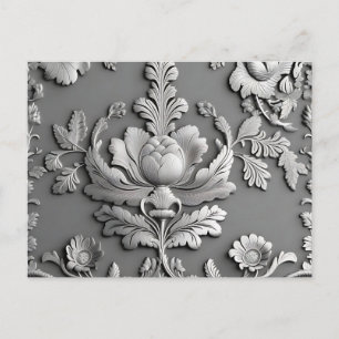 Postal Floral monocromática sofisticada