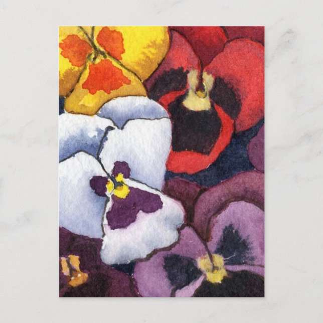 Postal floral pansy (Anverso)