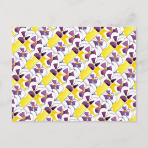Postal floral "Pansy #4 Tiled Pattern"