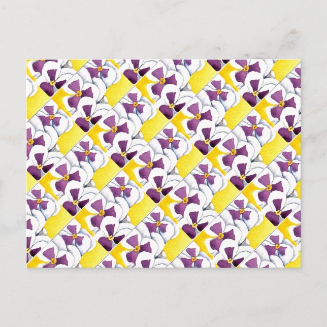 Postal floral "Pansy #4 Tiled Pattern" (Anverso)