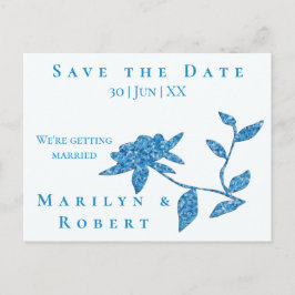 Postal Floral pelorosa azul oriental