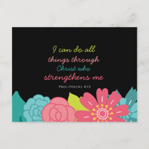 Postal Floral Philippians 4:13