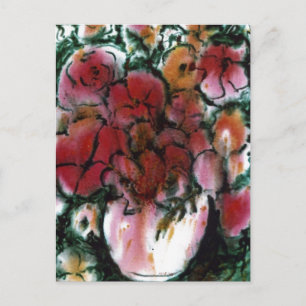 Postal floral "Pink Vase"