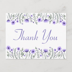 Postal Floral Purple Gracias Flowers Wedding Party