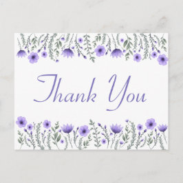 Postal Floral Purple Gracias Flowers Wedding Party