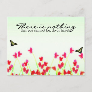 Postal Floral roja - Nada que no puedas hacer o tener