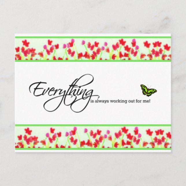 Postal Floral roja - Todo siempre está funcionando (Anverso)