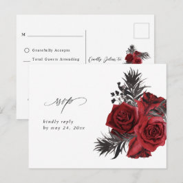 Postal Floral roja y negra sin carne RSVP