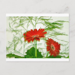 Postal Floral Rojo