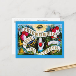 Postal Floral romántica San Valentín Amor Amistad Masónic