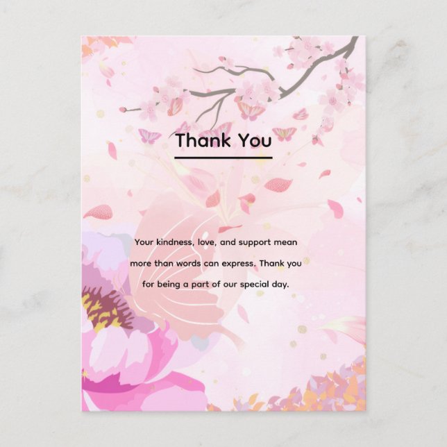 Postal floral rosa (Anverso)