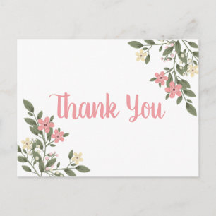 Postal Floral Rosa Agradecimiento Boda Flor Botánica