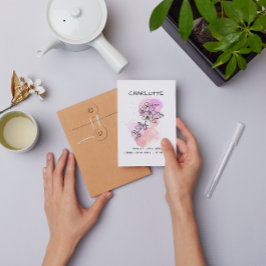 Postal Floral Rosa Flor de Cerezo Minimalista Gracias