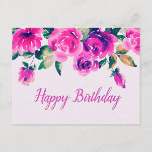 Postal floral rosa personalizado