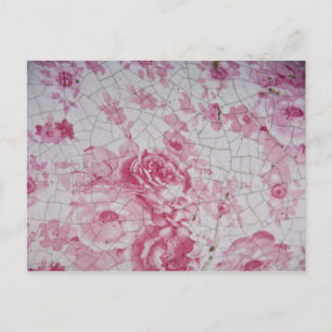 Postal Floral rosa vintage