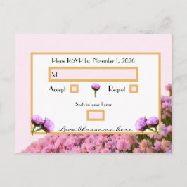 Postal Floral rosa y oro RSVP