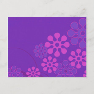 Postal Floral rosa y púrpura