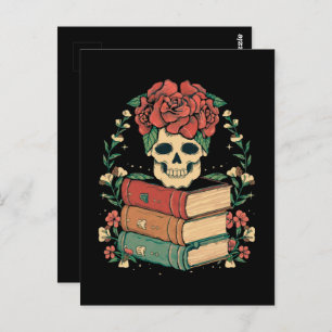 Postal Floral Skull en tus libros