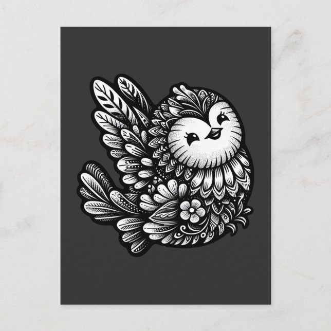 Postal Floral Songbird Art (Anverso)